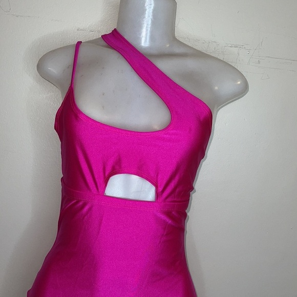 Fashion Nova One Hot Tamale Cutout Mini Neon Pink Dress Size M - Picture 5 of 12